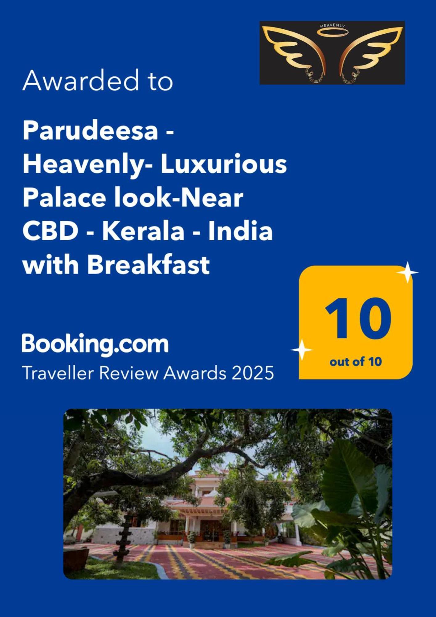 Parudeesa - Heavenly- Luxurious Palace Look-Near Cbd - Kerala - India With Breakfast Kāladi Exteriör bild